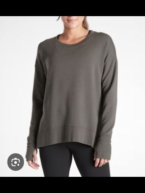 Athleta Relaxed Crewneck Sweater - Olive Green Medium